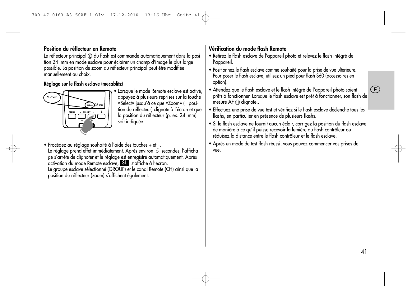 Metz MECABLITZ 50 AF-1 digital Olympus User Manual | Page 41 / 166