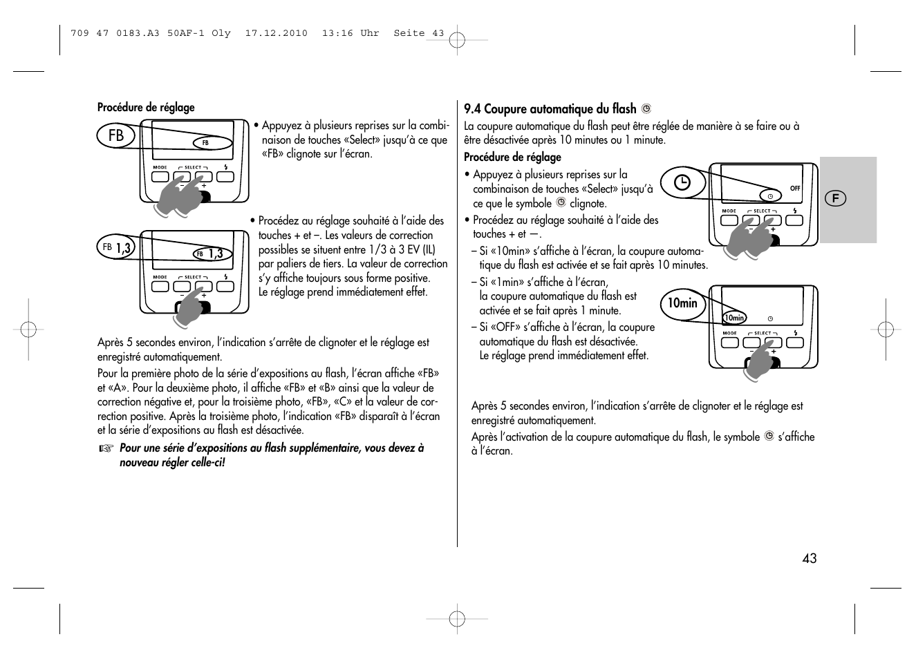 Metz MECABLITZ 50 AF-1 digital Olympus User Manual | Page 43 / 166