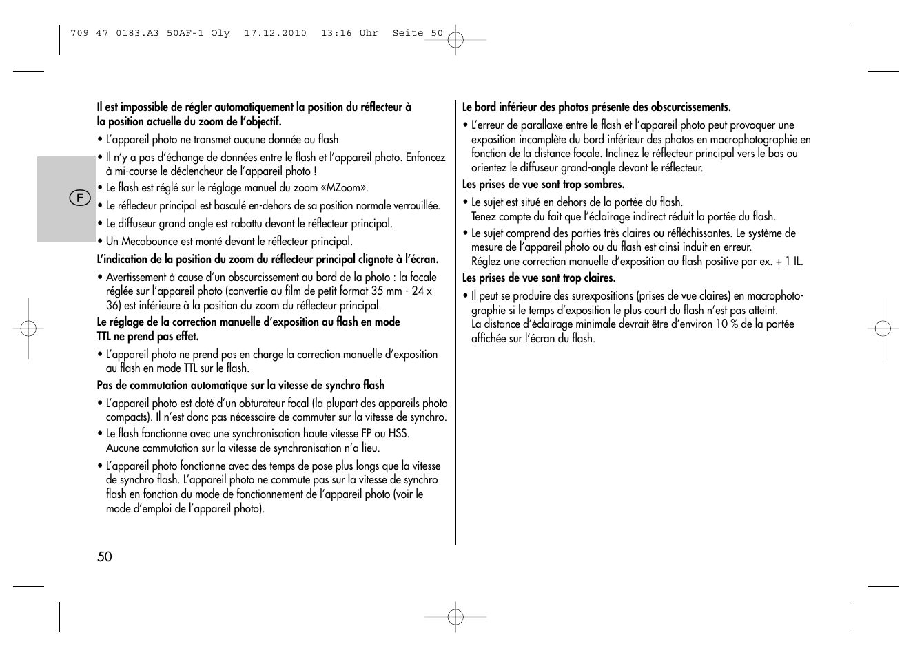 Metz MECABLITZ 50 AF-1 digital Olympus User Manual | Page 50 / 166