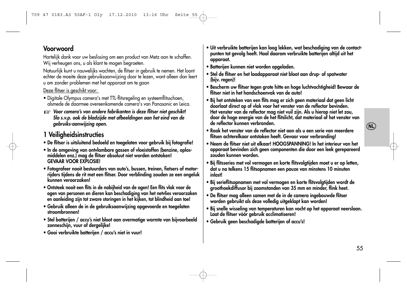 Metz MECABLITZ 50 AF-1 digital Olympus User Manual | Page 55 / 166