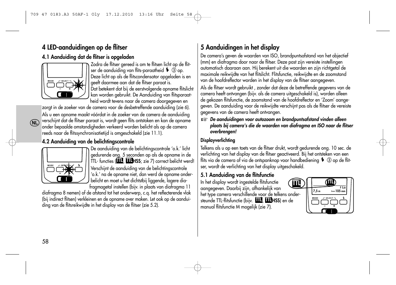 Metz MECABLITZ 50 AF-1 digital Olympus User Manual | Page 58 / 166