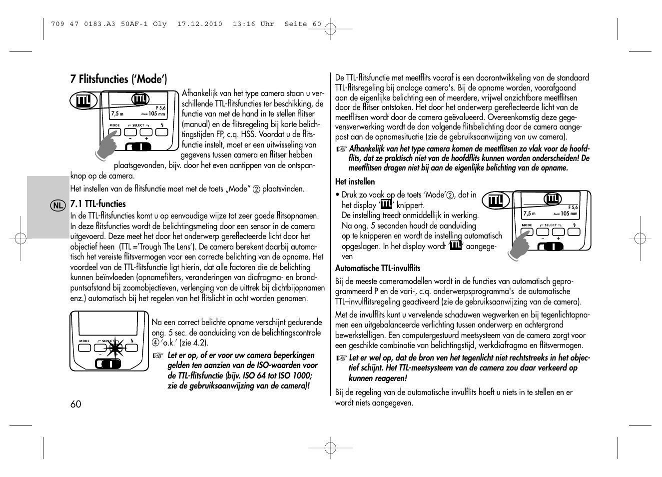 Metz MECABLITZ 50 AF-1 digital Olympus User Manual | Page 60 / 166