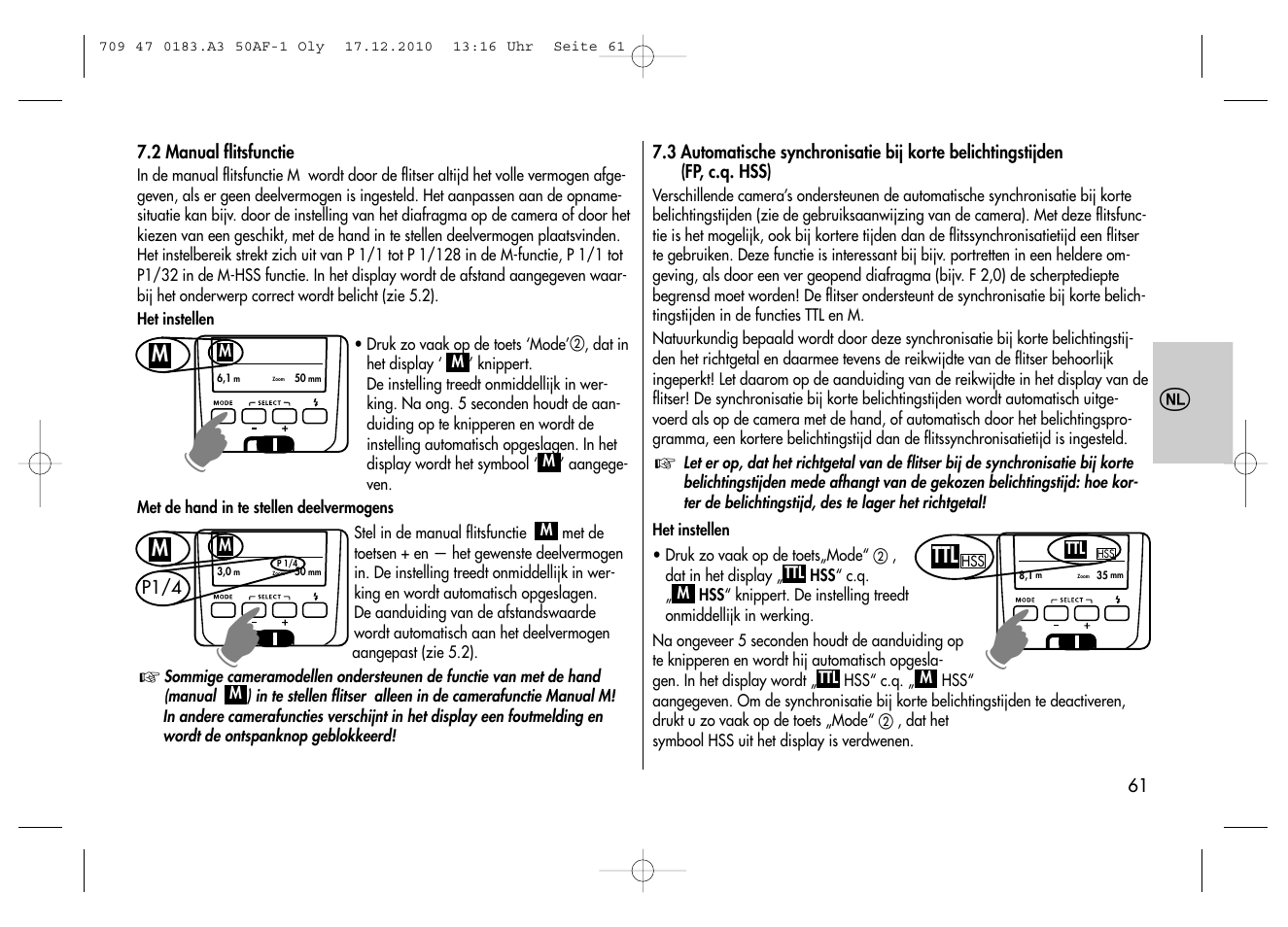 Metz MECABLITZ 50 AF-1 digital Olympus User Manual | Page 61 / 166