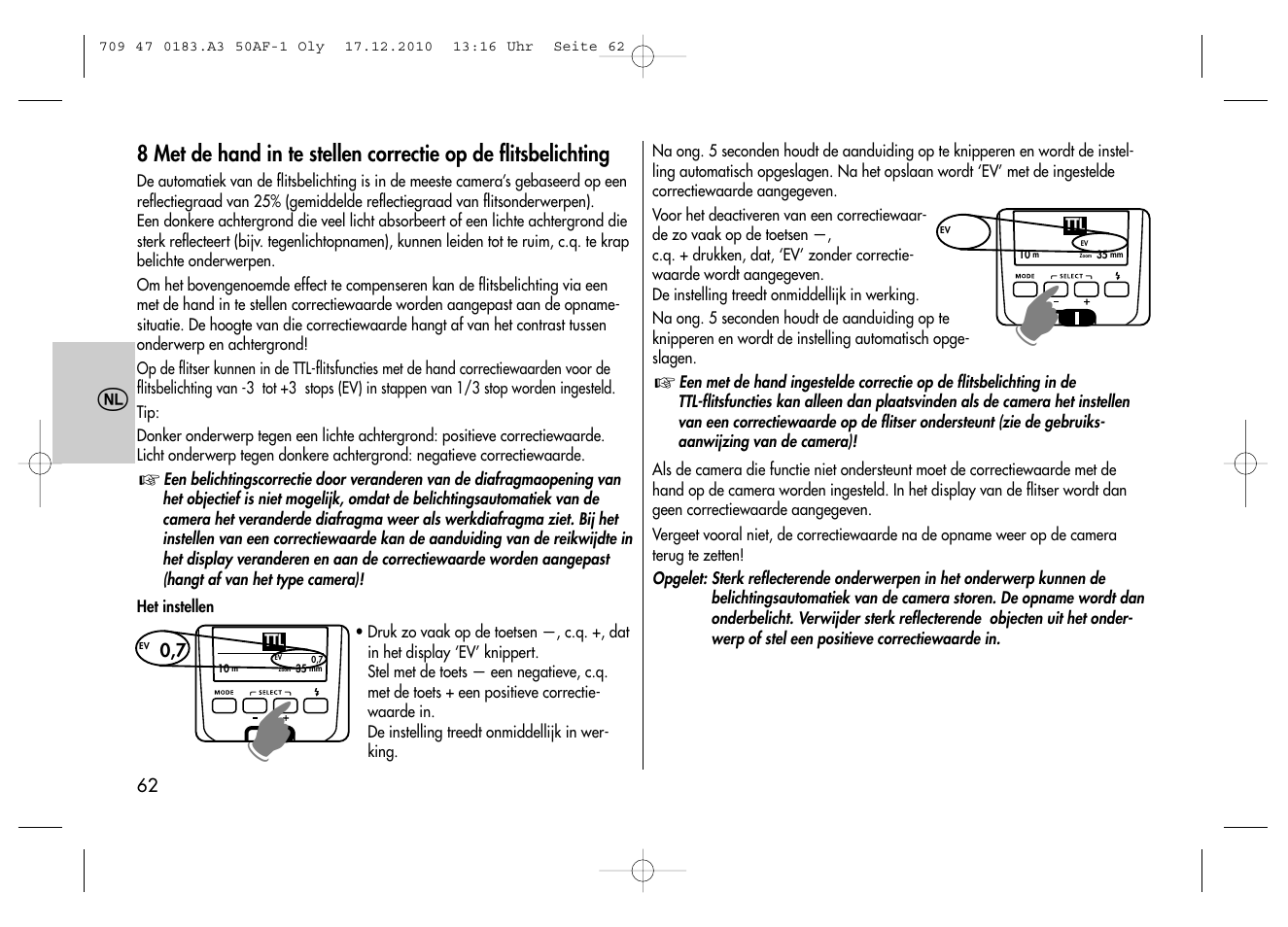 Metz MECABLITZ 50 AF-1 digital Olympus User Manual | Page 62 / 166