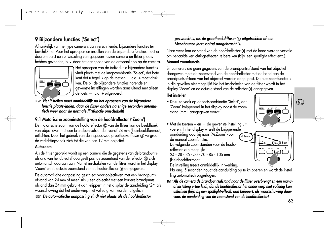 Metz MECABLITZ 50 AF-1 digital Olympus User Manual | Page 63 / 166