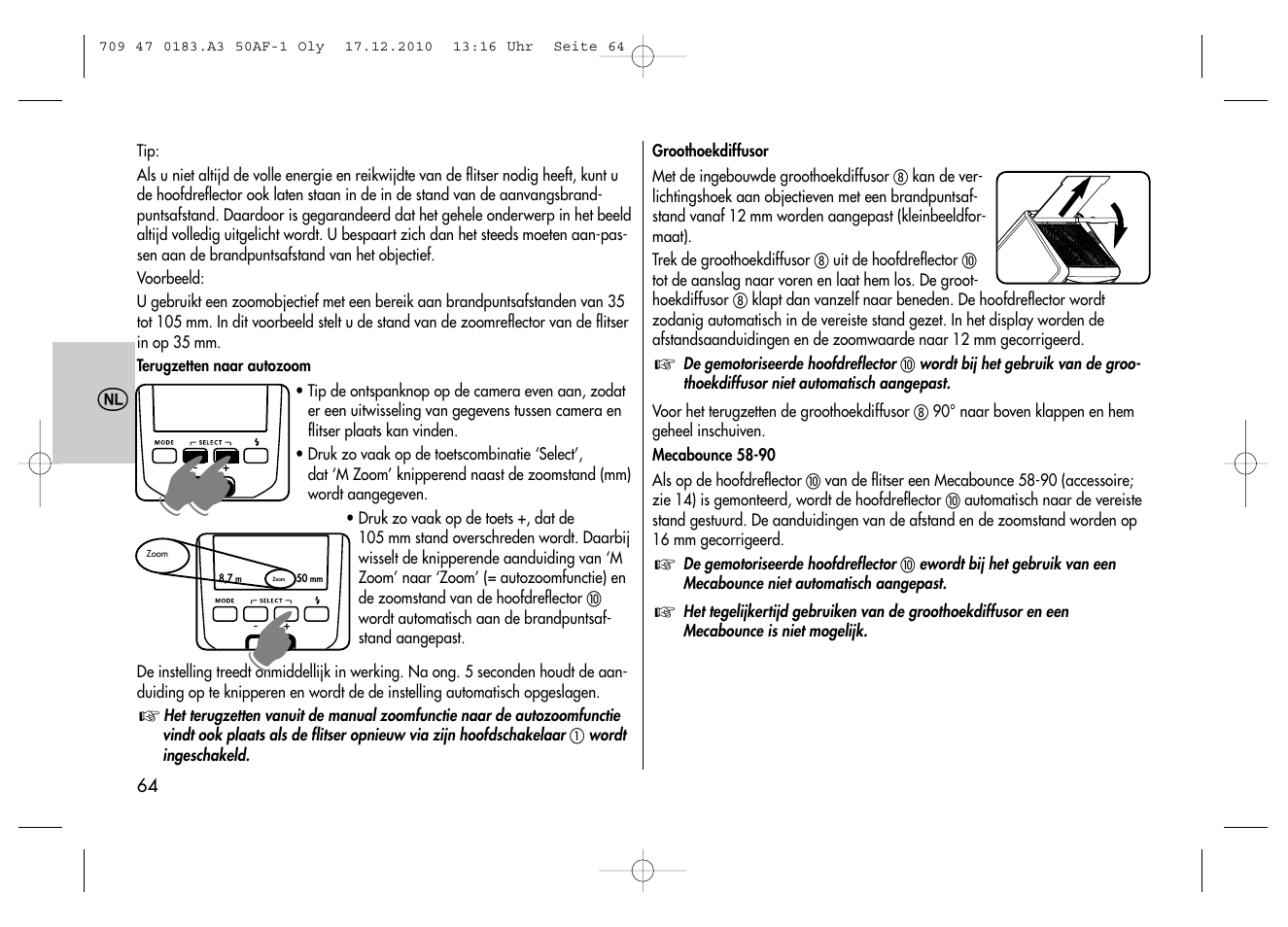 Metz MECABLITZ 50 AF-1 digital Olympus User Manual | Page 64 / 166