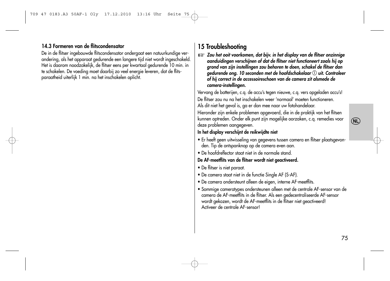 Metz MECABLITZ 50 AF-1 digital Olympus User Manual | Page 75 / 166