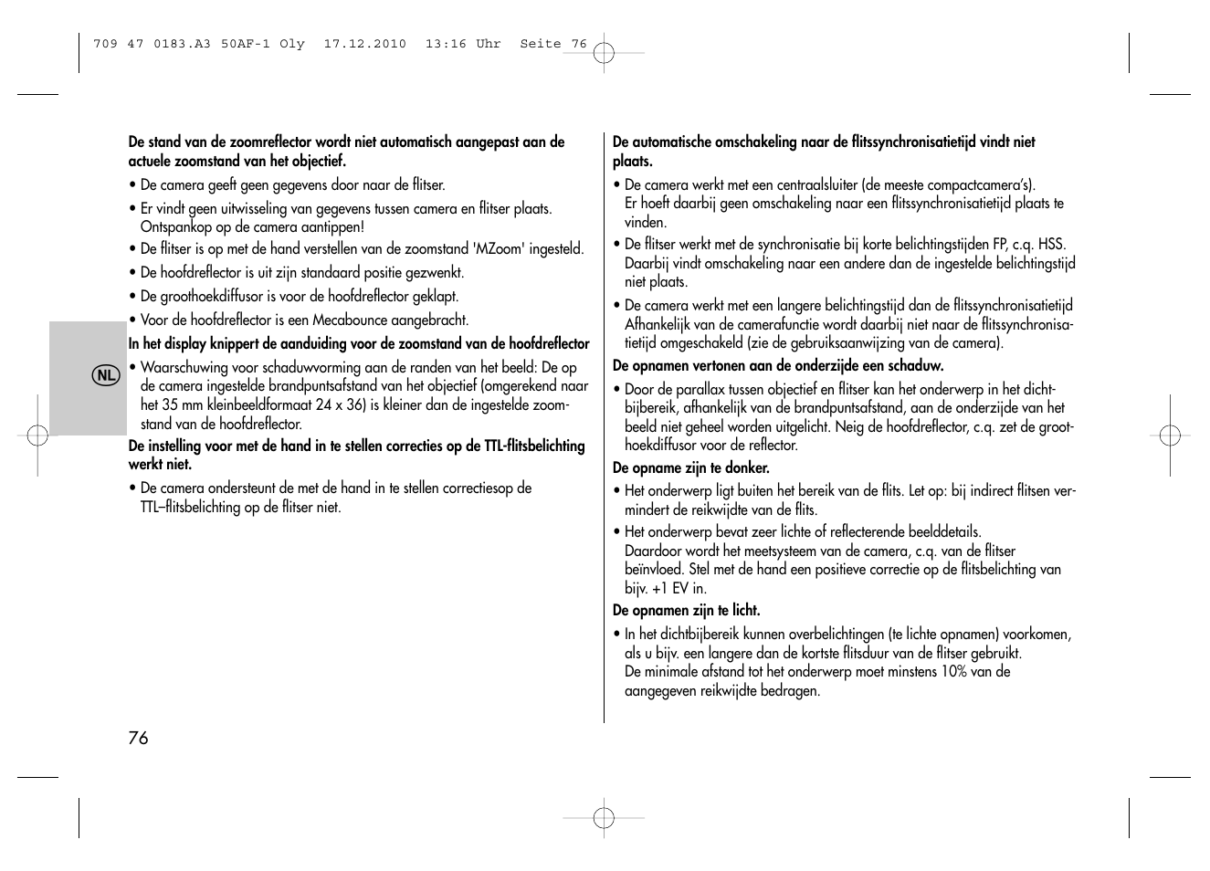 Metz MECABLITZ 50 AF-1 digital Olympus User Manual | Page 76 / 166