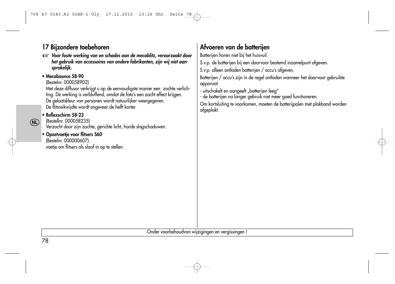 Metz MECABLITZ 50 AF-1 digital Olympus User Manual | Page 78 / 166