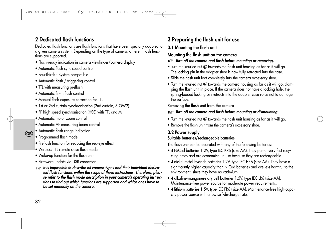 Metz MECABLITZ 50 AF-1 digital Olympus User Manual | Page 82 / 166