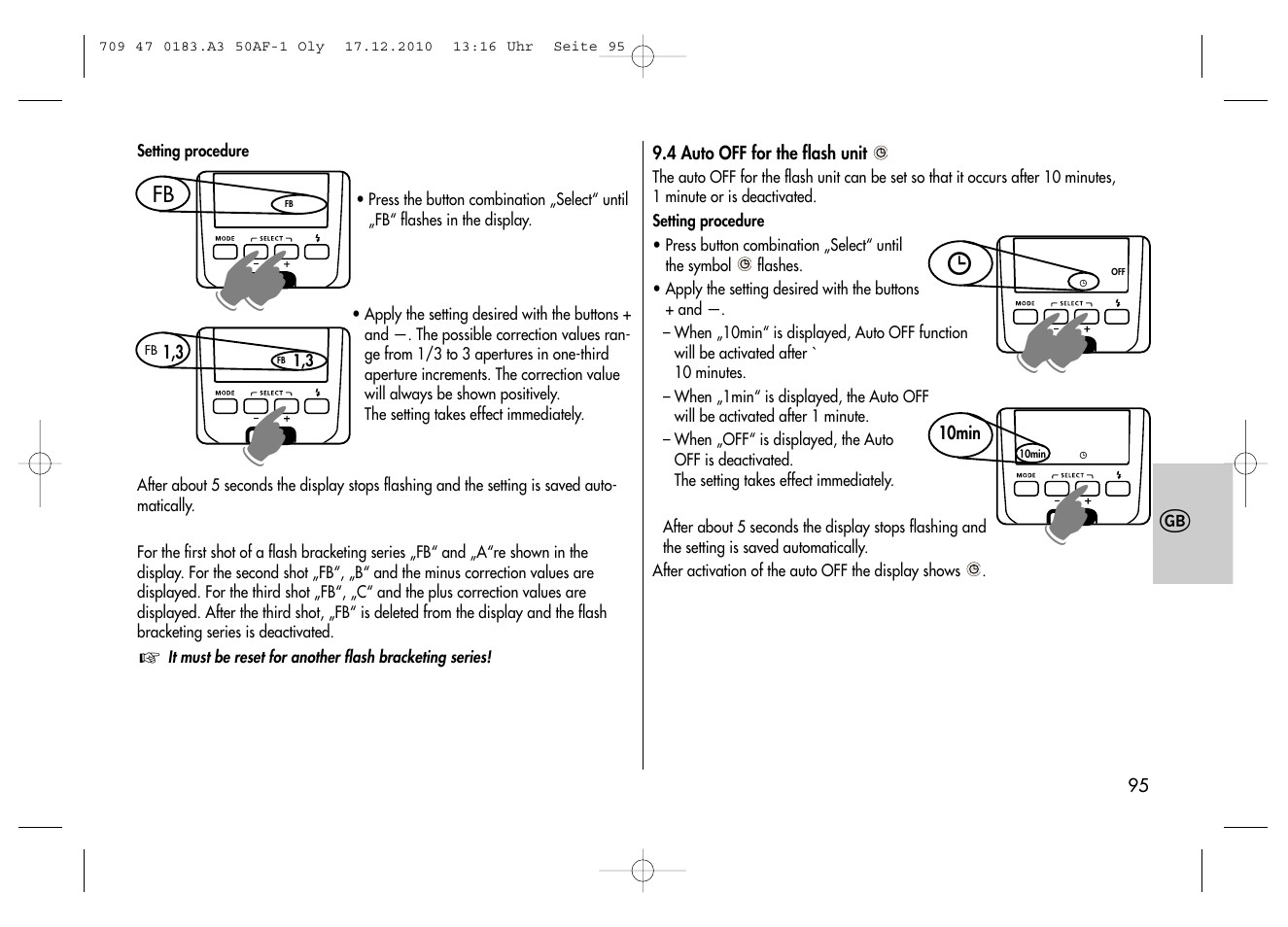 Metz MECABLITZ 50 AF-1 digital Olympus User Manual | Page 95 / 166