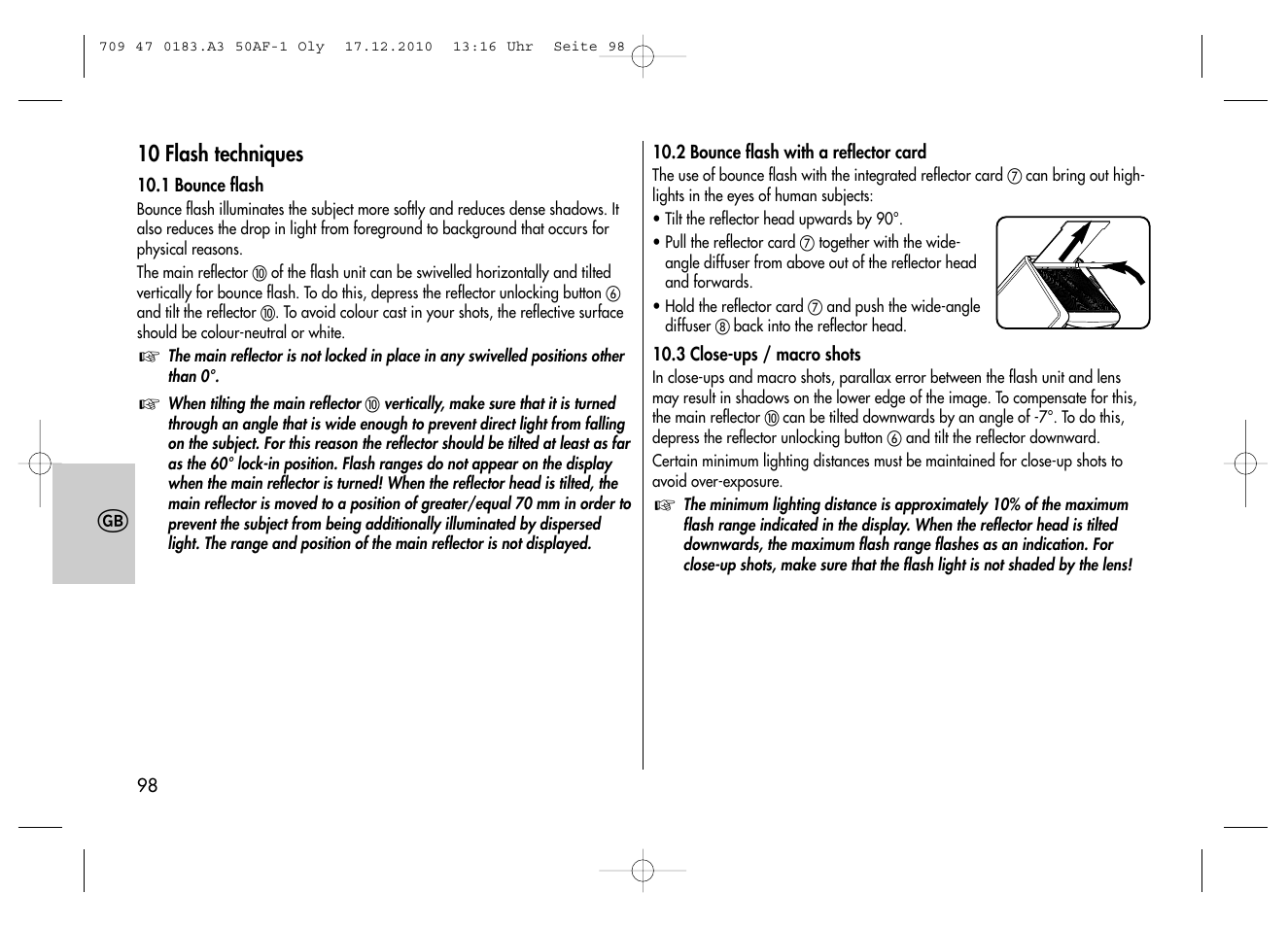 Metz MECABLITZ 50 AF-1 digital Olympus User Manual | Page 98 / 166