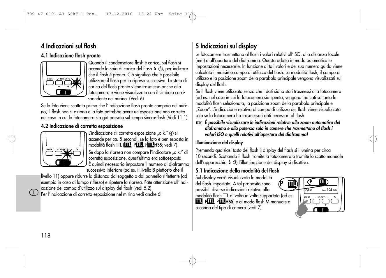Metz MECABLITZ 50 AF-1 digital Pentax User Manual | Page 118 / 182