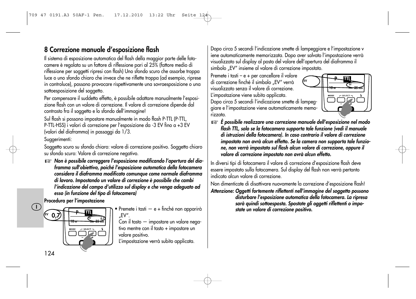 Metz MECABLITZ 50 AF-1 digital Pentax User Manual | Page 124 / 182
