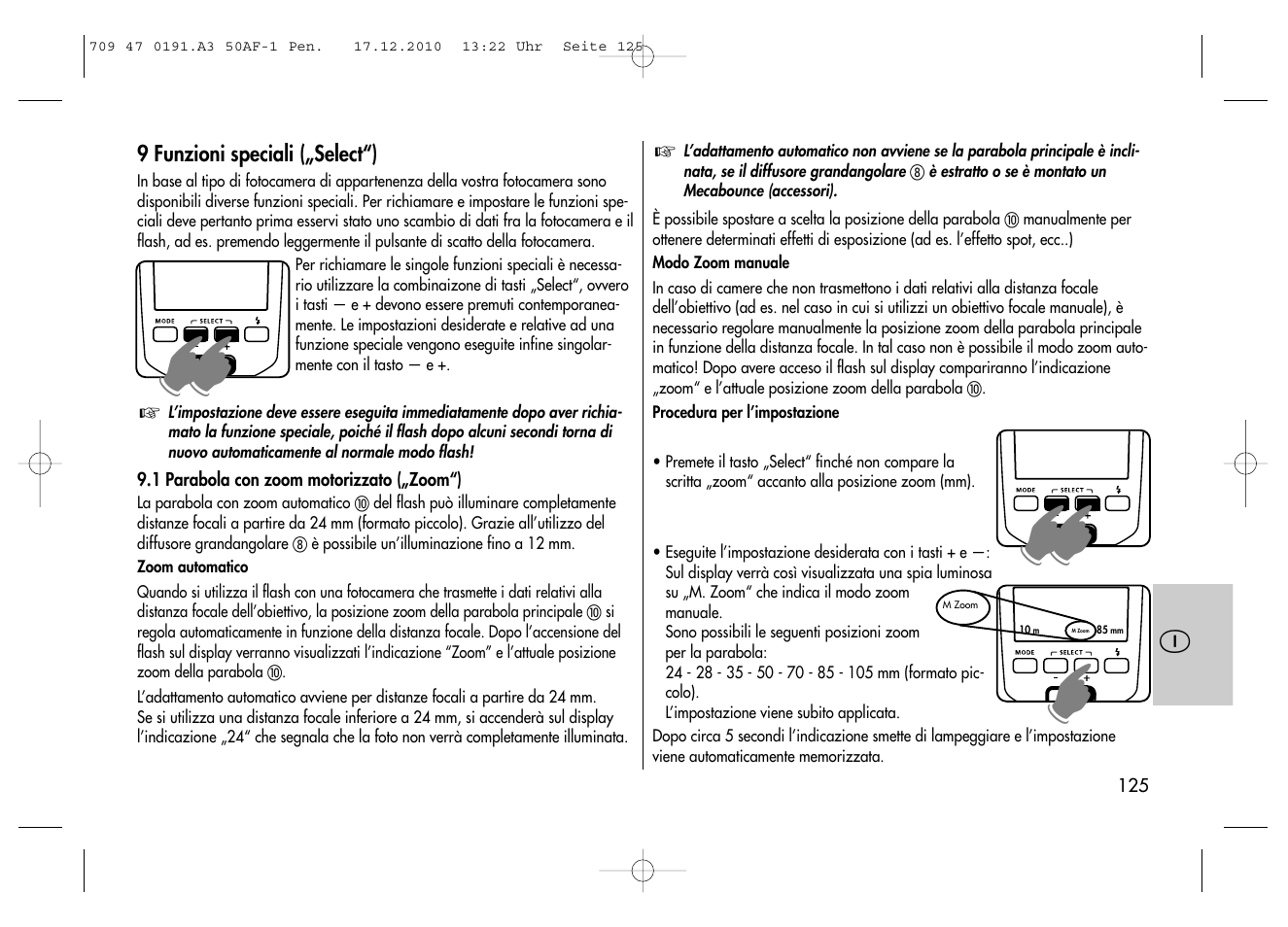 Metz MECABLITZ 50 AF-1 digital Pentax User Manual | Page 125 / 182