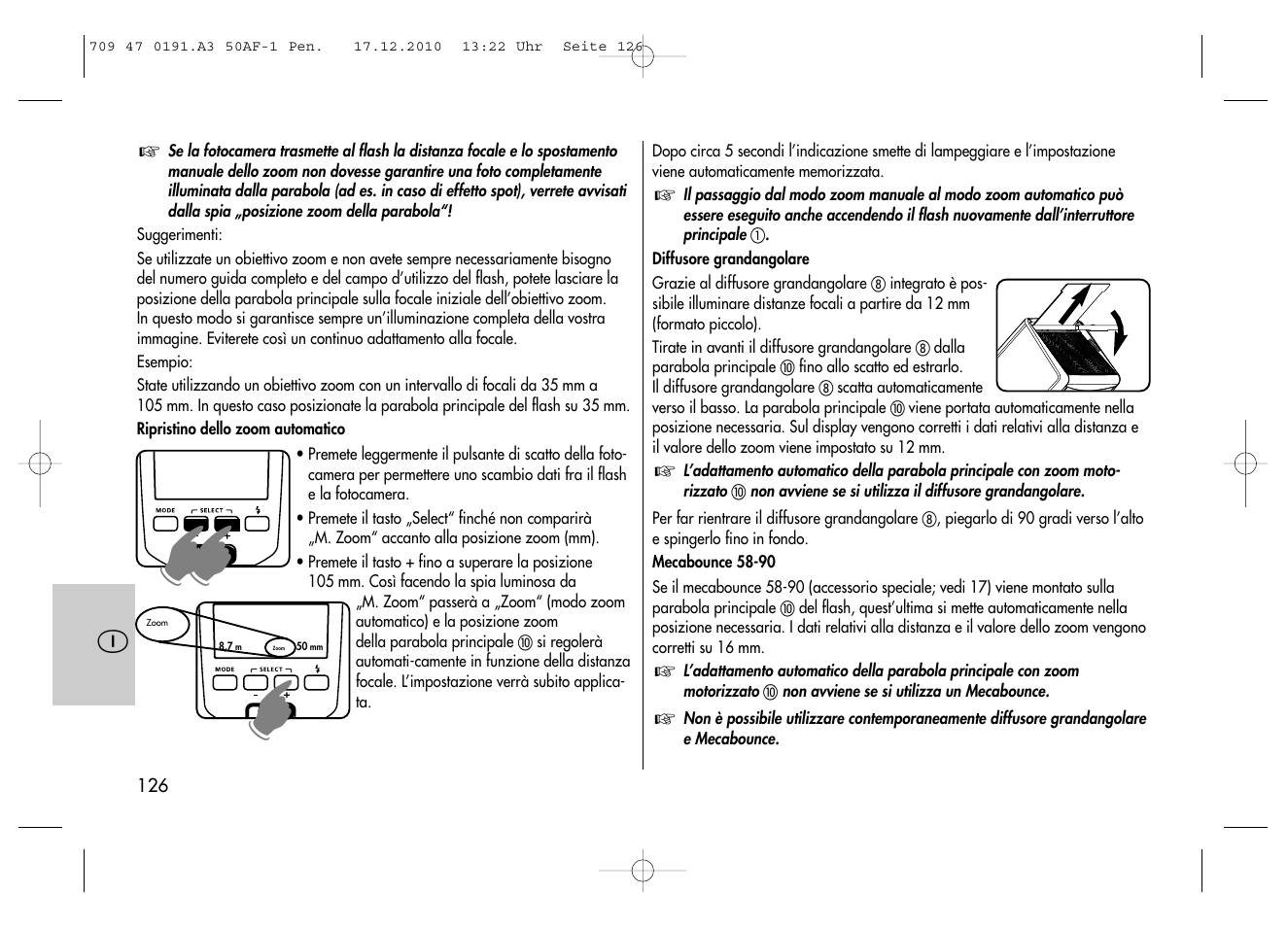 Metz MECABLITZ 50 AF-1 digital Pentax User Manual | Page 126 / 182