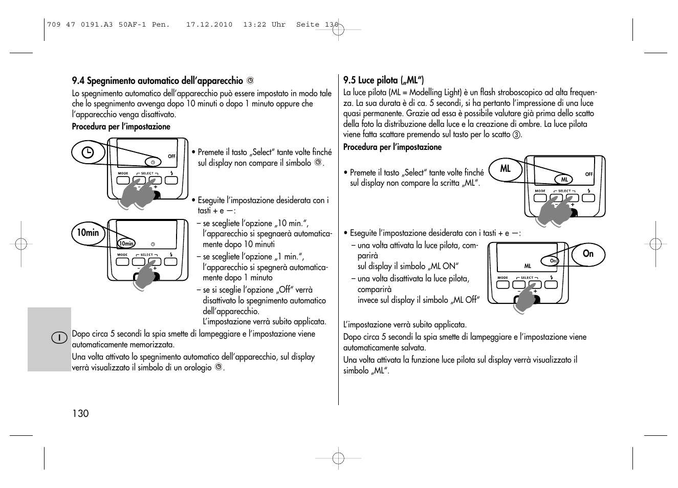 Metz MECABLITZ 50 AF-1 digital Pentax User Manual | Page 130 / 182