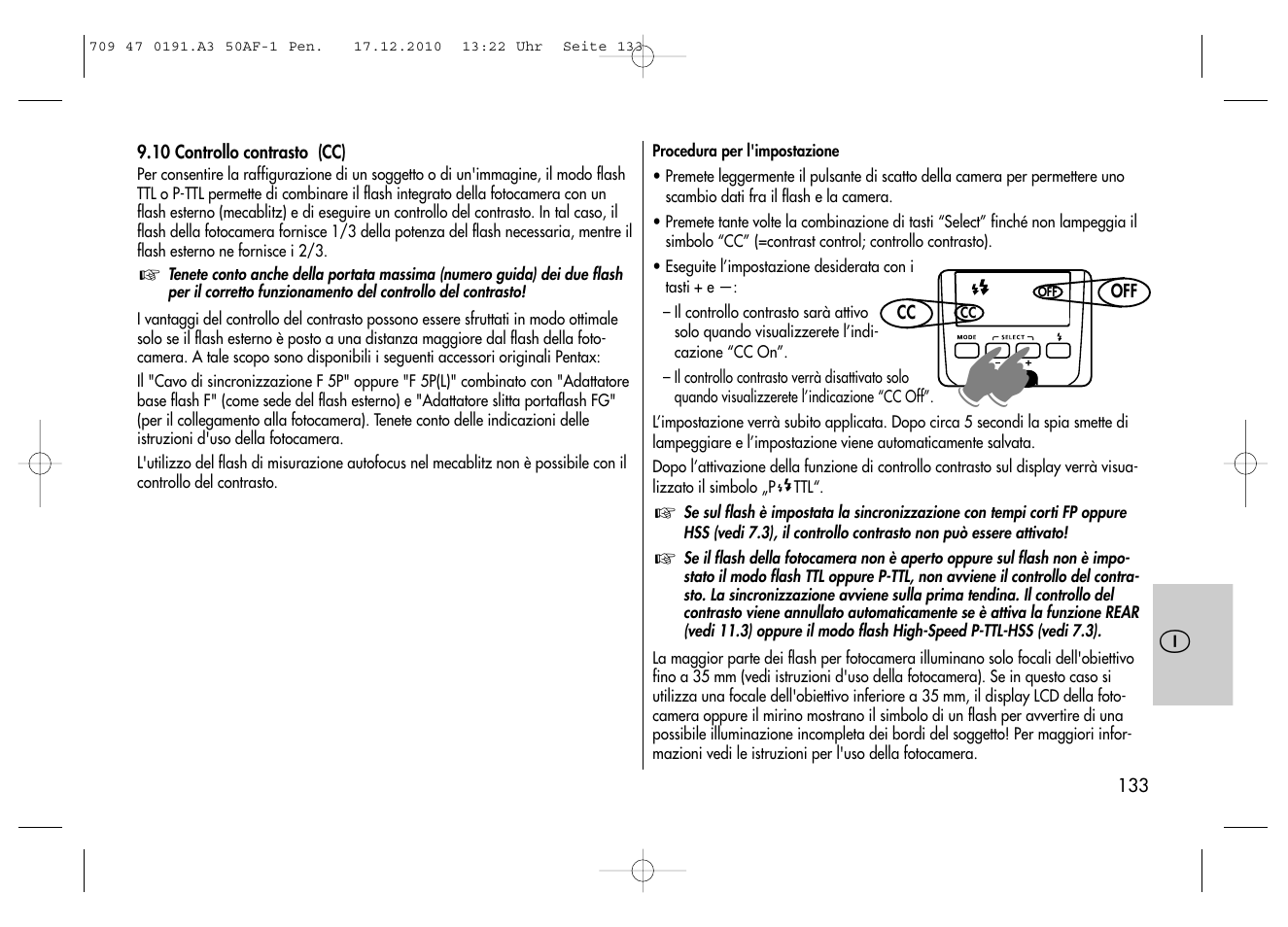 Metz MECABLITZ 50 AF-1 digital Pentax User Manual | Page 133 / 182