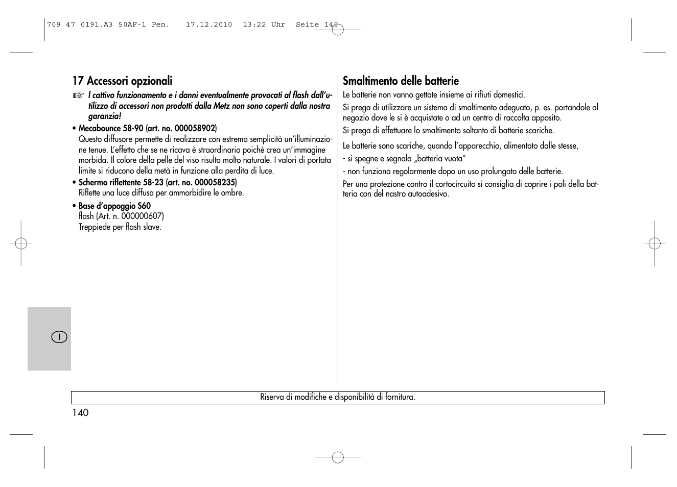 Metz MECABLITZ 50 AF-1 digital Pentax User Manual | Page 140 / 182
