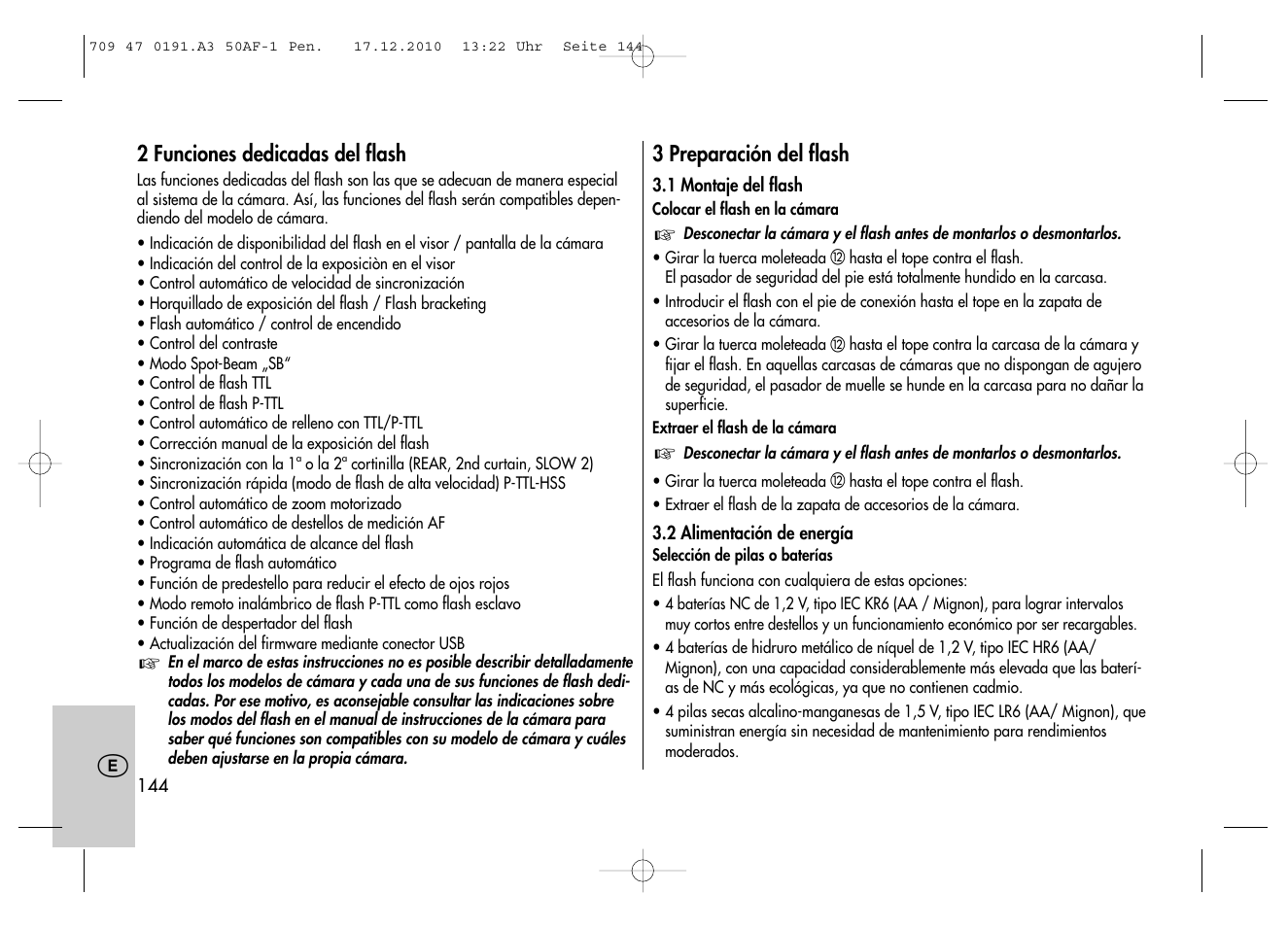 Metz MECABLITZ 50 AF-1 digital Pentax User Manual | Page 144 / 182