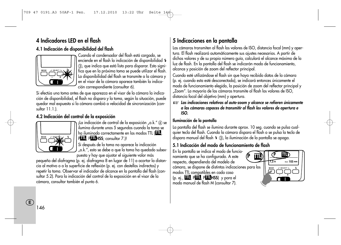 Metz MECABLITZ 50 AF-1 digital Pentax User Manual | Page 146 / 182