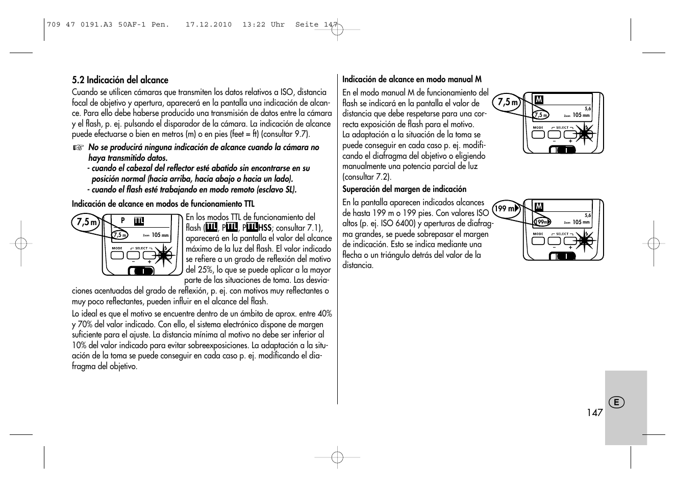 Metz MECABLITZ 50 AF-1 digital Pentax User Manual | Page 147 / 182