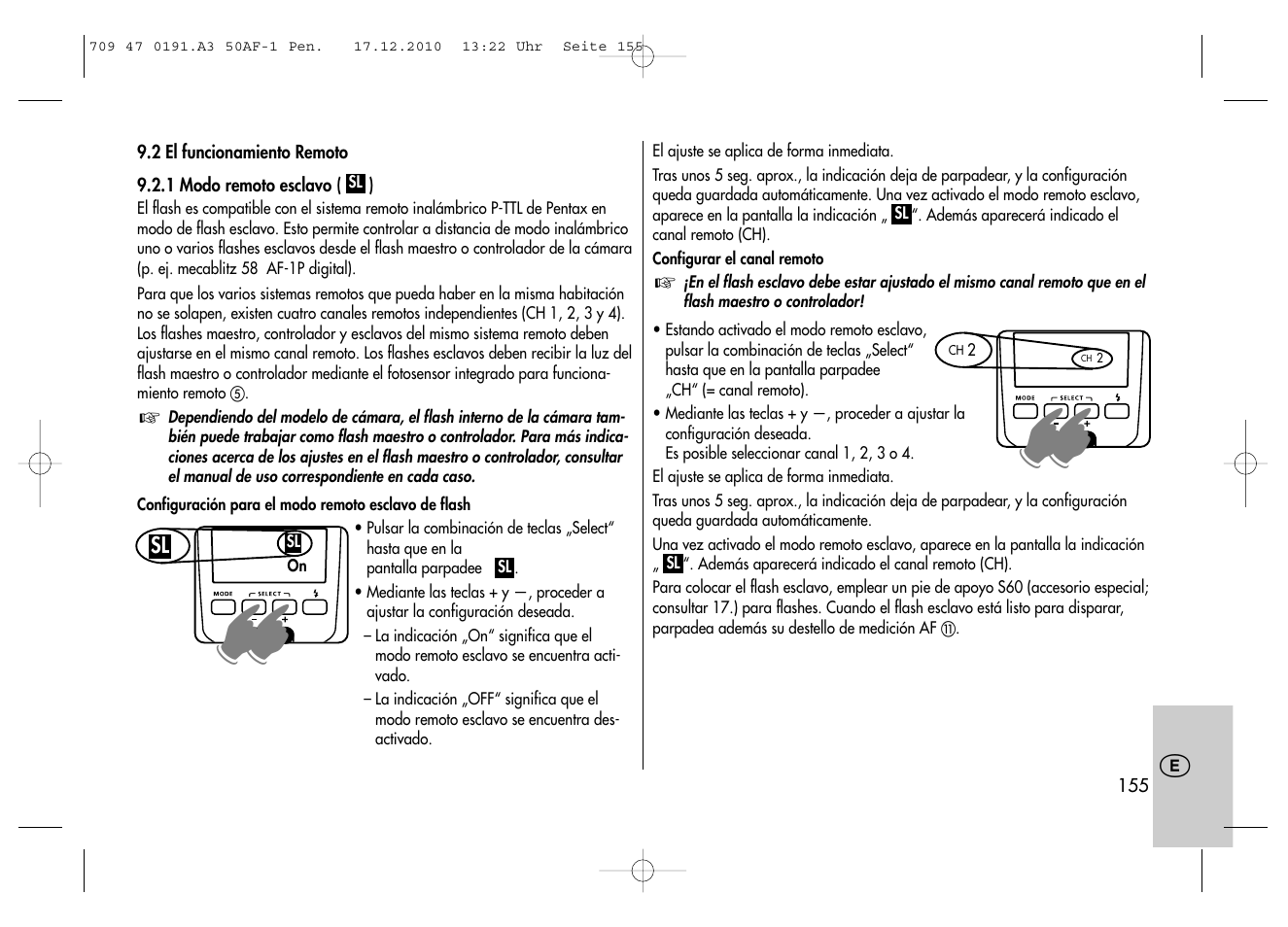 Metz MECABLITZ 50 AF-1 digital Pentax User Manual | Page 155 / 182