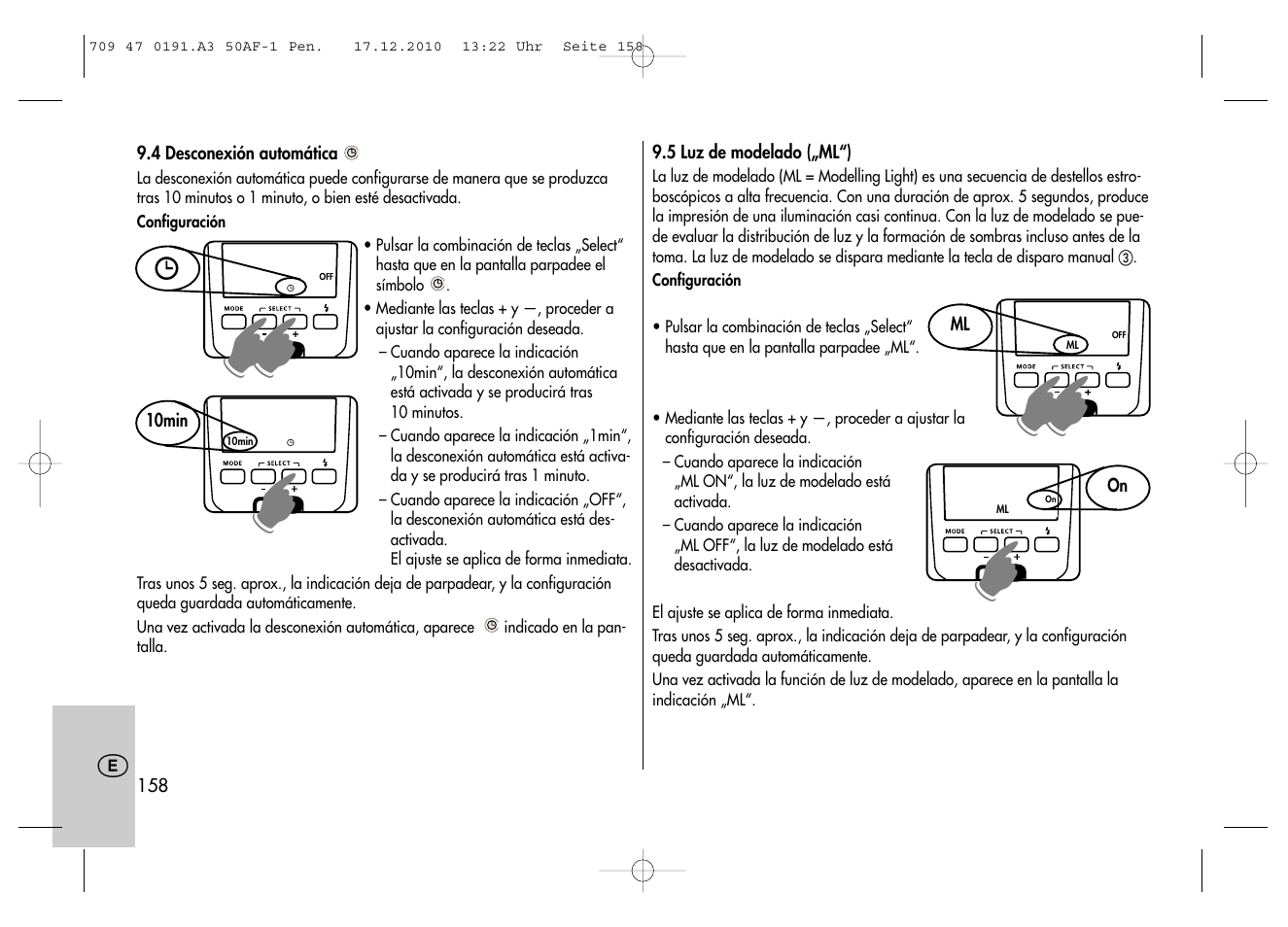 Metz MECABLITZ 50 AF-1 digital Pentax User Manual | Page 158 / 182