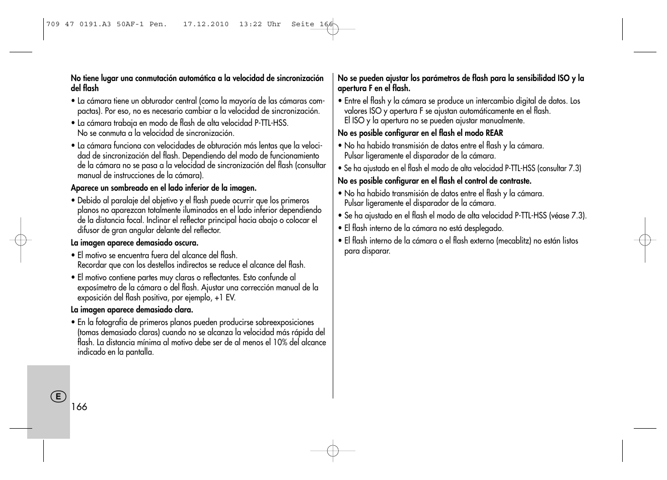 Metz MECABLITZ 50 AF-1 digital Pentax User Manual | Page 166 / 182