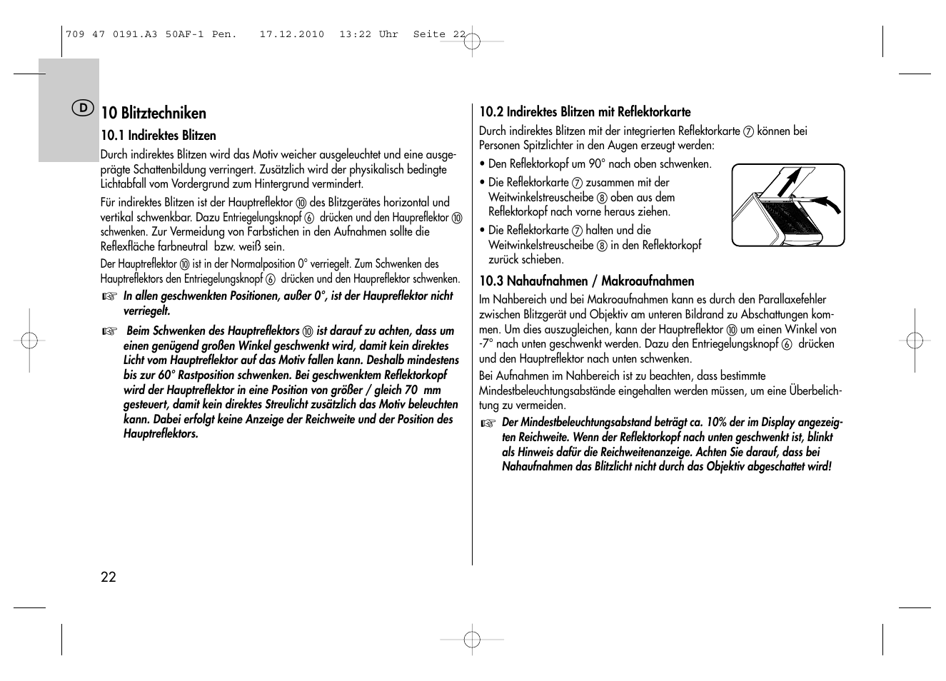 Metz MECABLITZ 50 AF-1 digital Pentax User Manual | Page 22 / 182