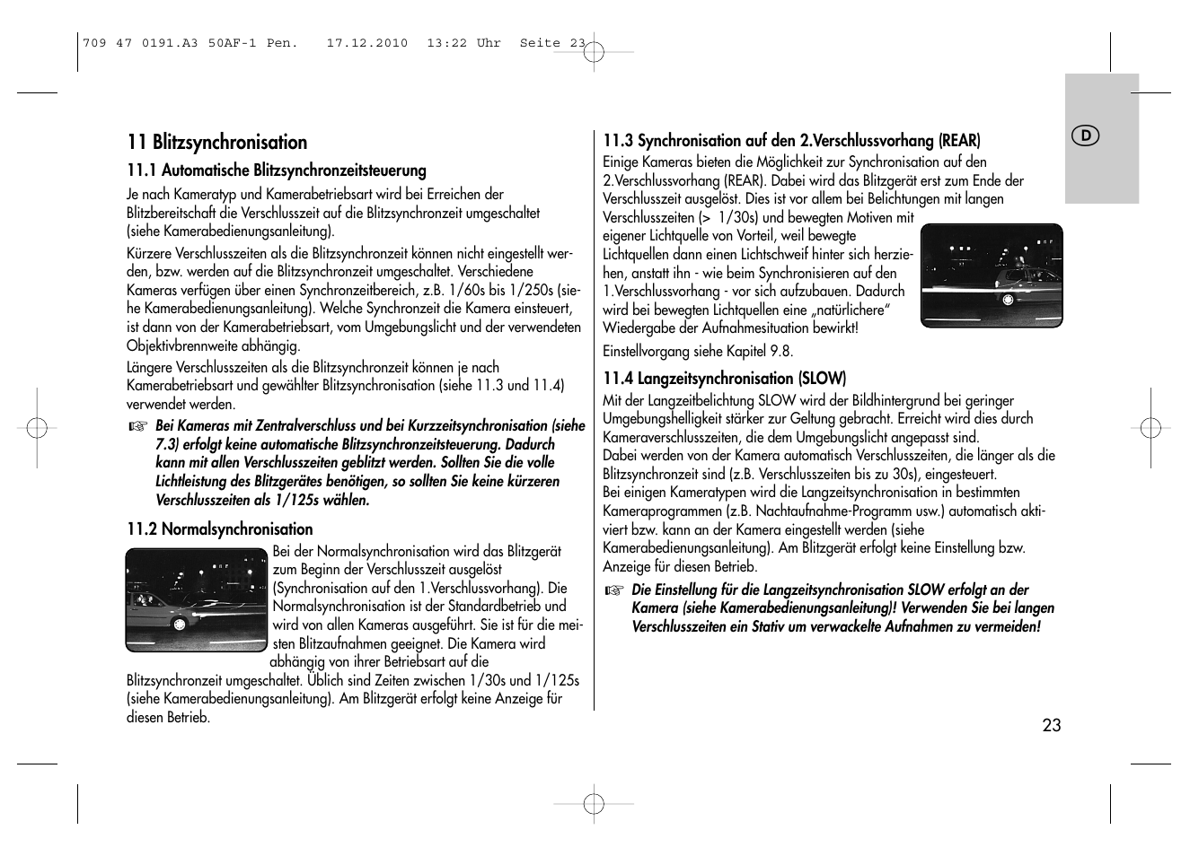 Metz MECABLITZ 50 AF-1 digital Pentax User Manual | Page 23 / 182