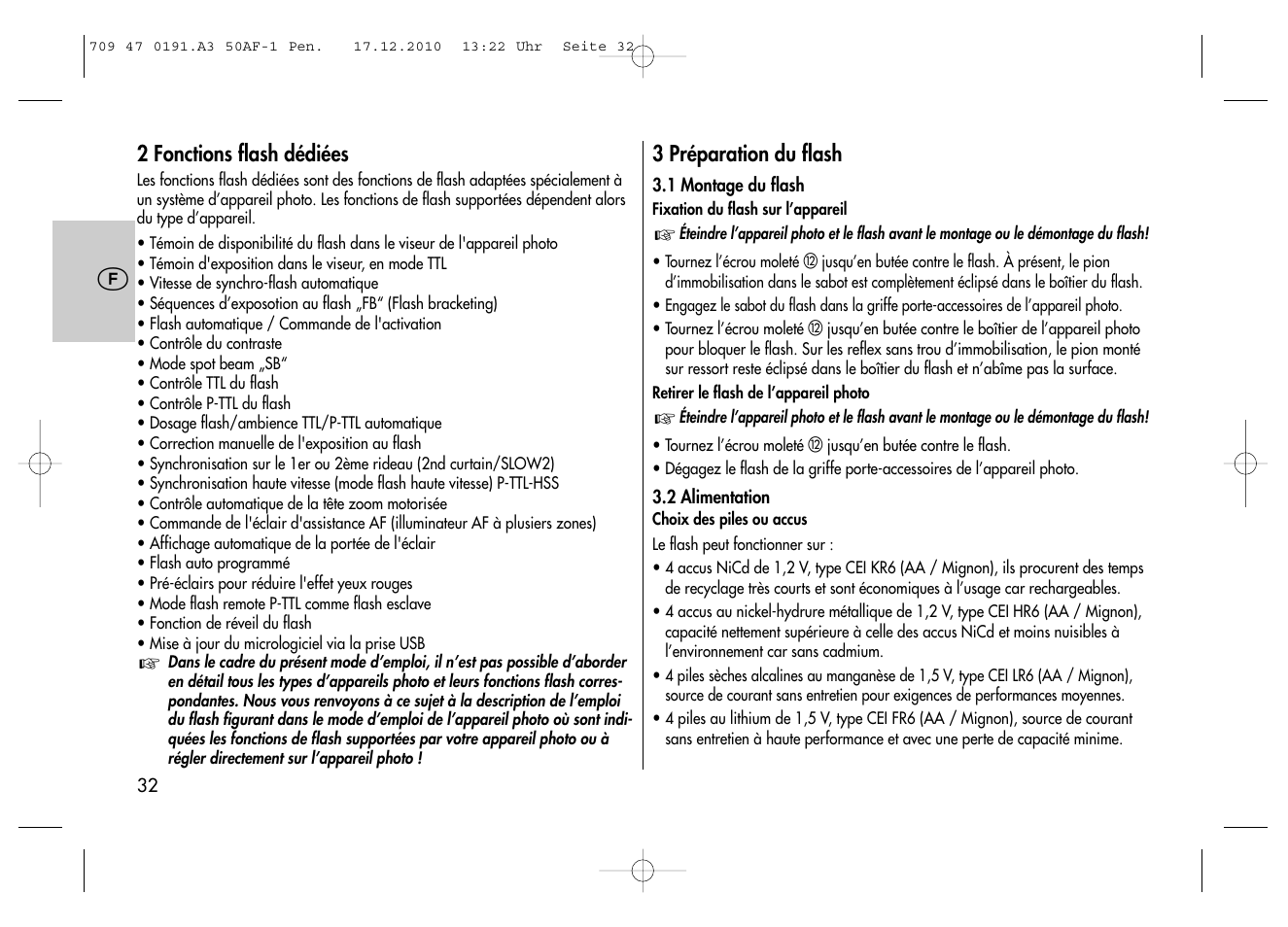 Metz MECABLITZ 50 AF-1 digital Pentax User Manual | Page 32 / 182