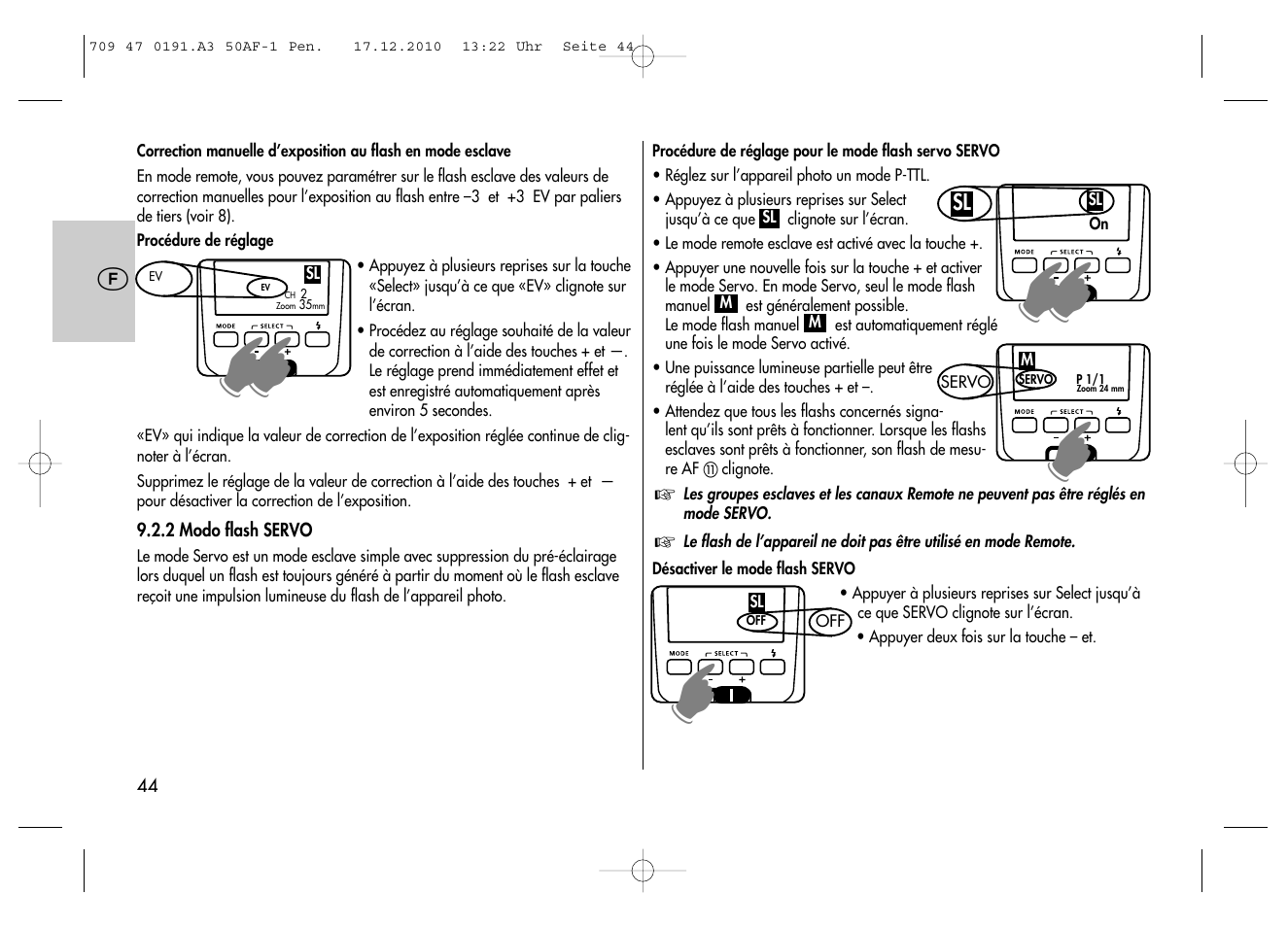 Metz MECABLITZ 50 AF-1 digital Pentax User Manual | Page 44 / 182