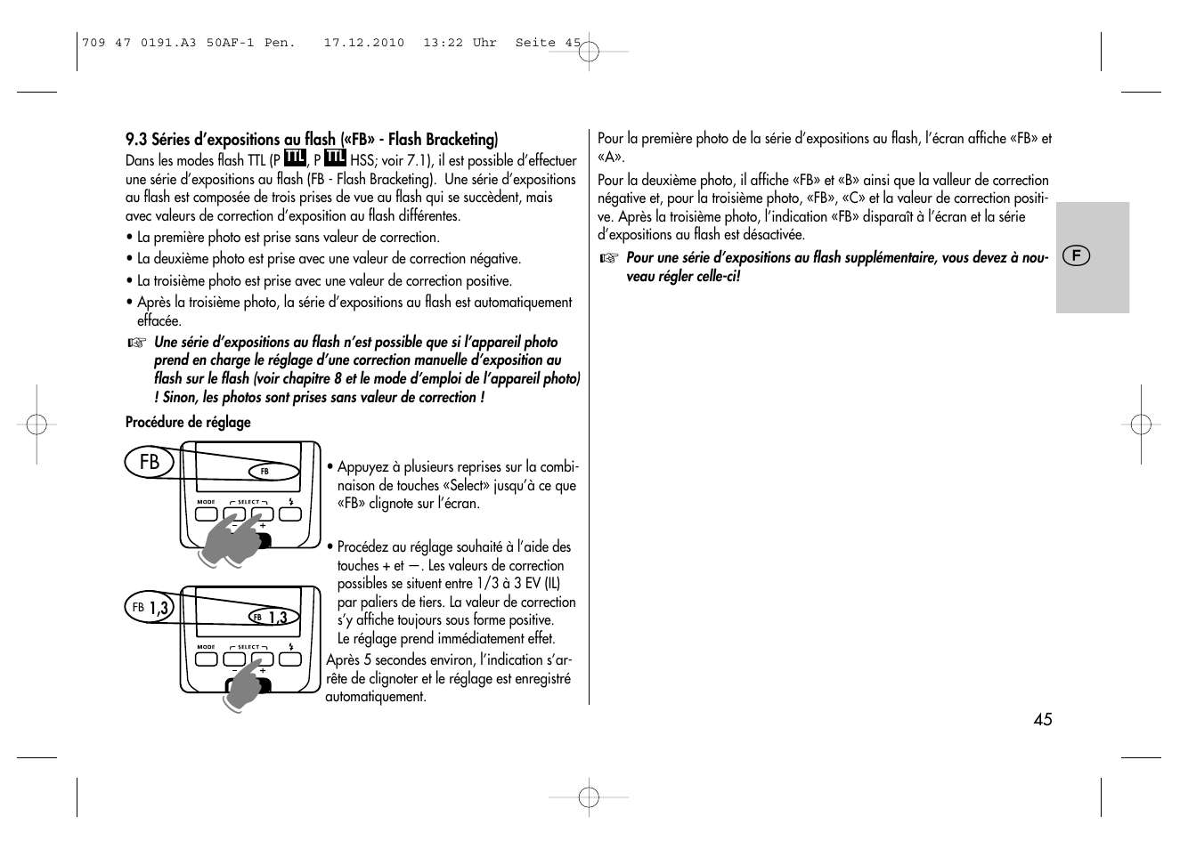 Metz MECABLITZ 50 AF-1 digital Pentax User Manual | Page 45 / 182