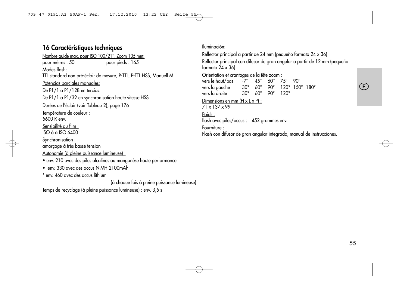Metz MECABLITZ 50 AF-1 digital Pentax User Manual | Page 55 / 182