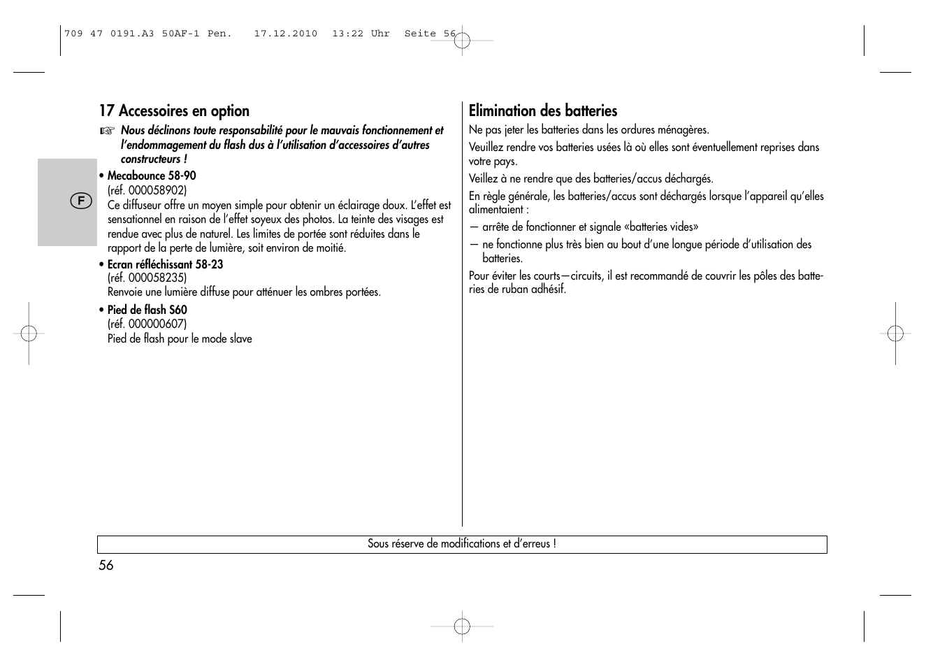 Metz MECABLITZ 50 AF-1 digital Pentax User Manual | Page 56 / 182