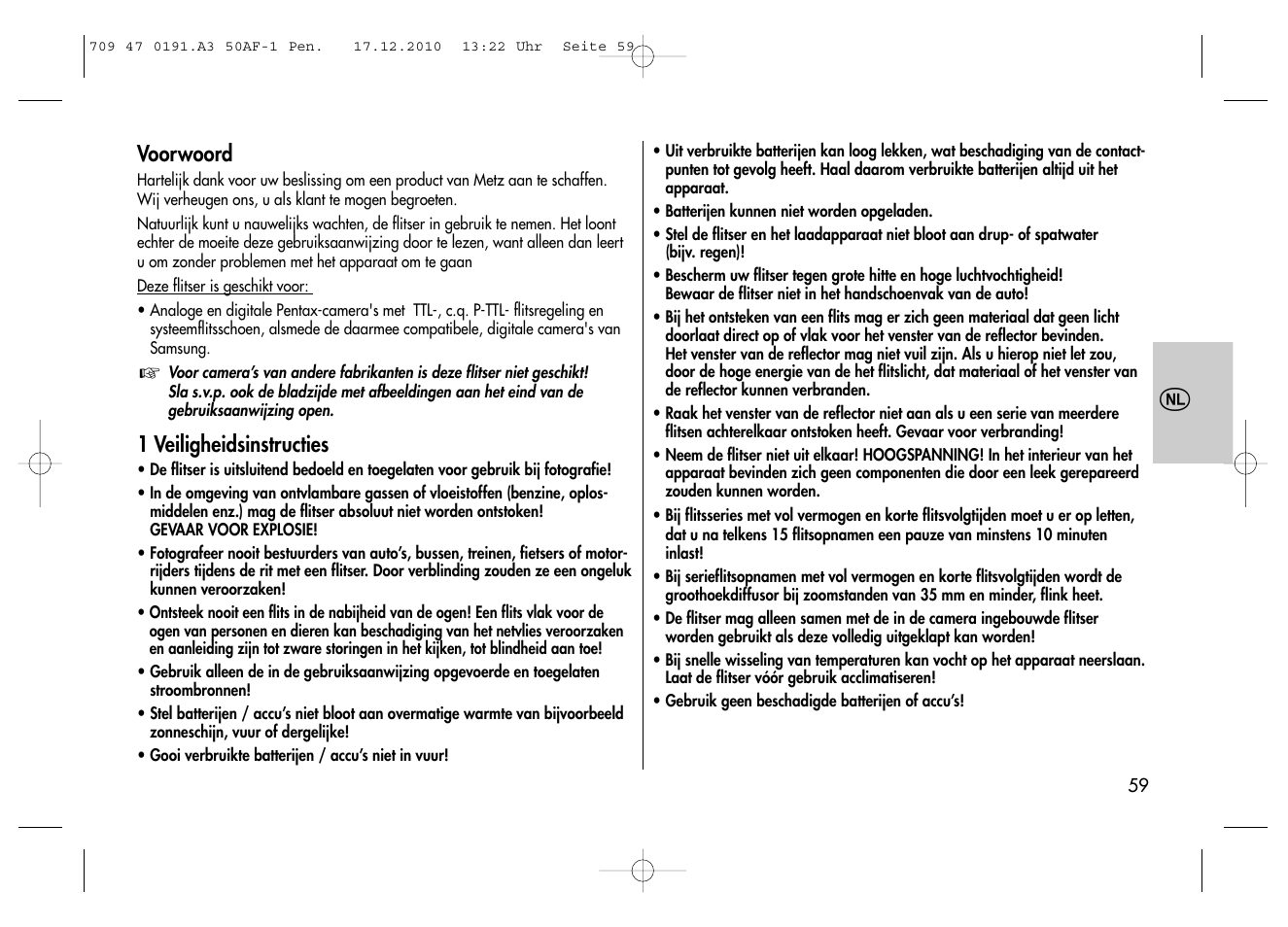 Metz MECABLITZ 50 AF-1 digital Pentax User Manual | Page 59 / 182