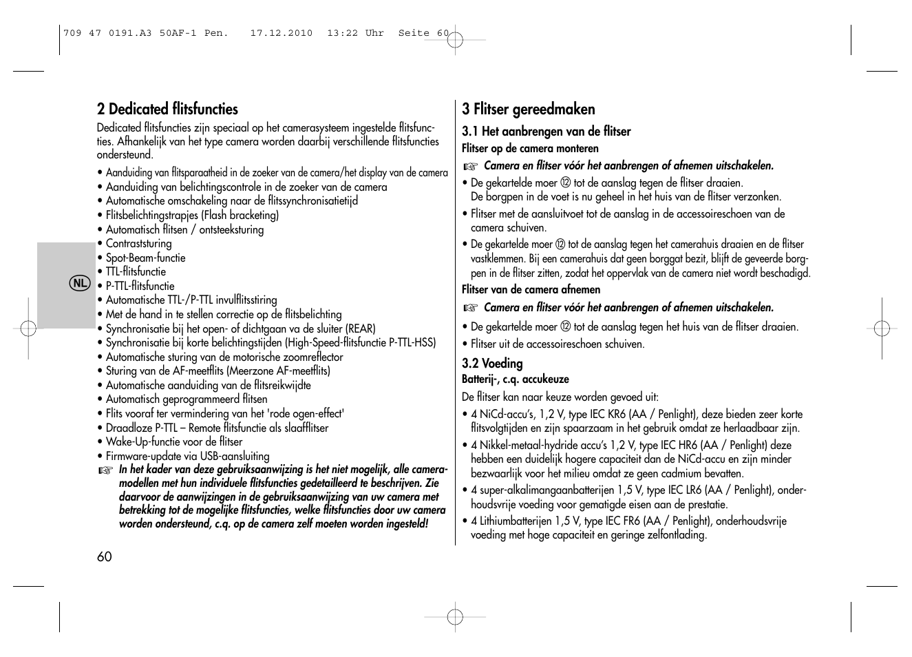 Metz MECABLITZ 50 AF-1 digital Pentax User Manual | Page 60 / 182