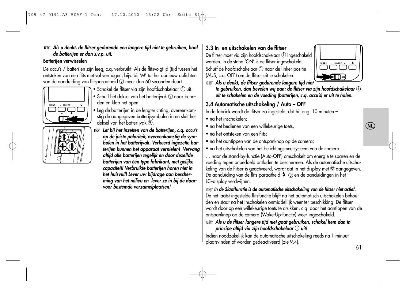 Metz MECABLITZ 50 AF-1 digital Pentax User Manual | Page 61 / 182