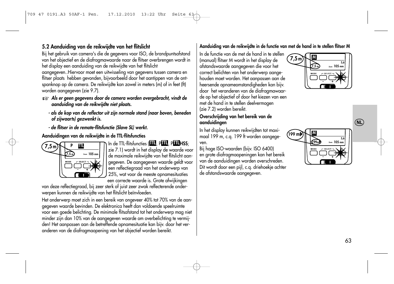 Metz MECABLITZ 50 AF-1 digital Pentax User Manual | Page 63 / 182