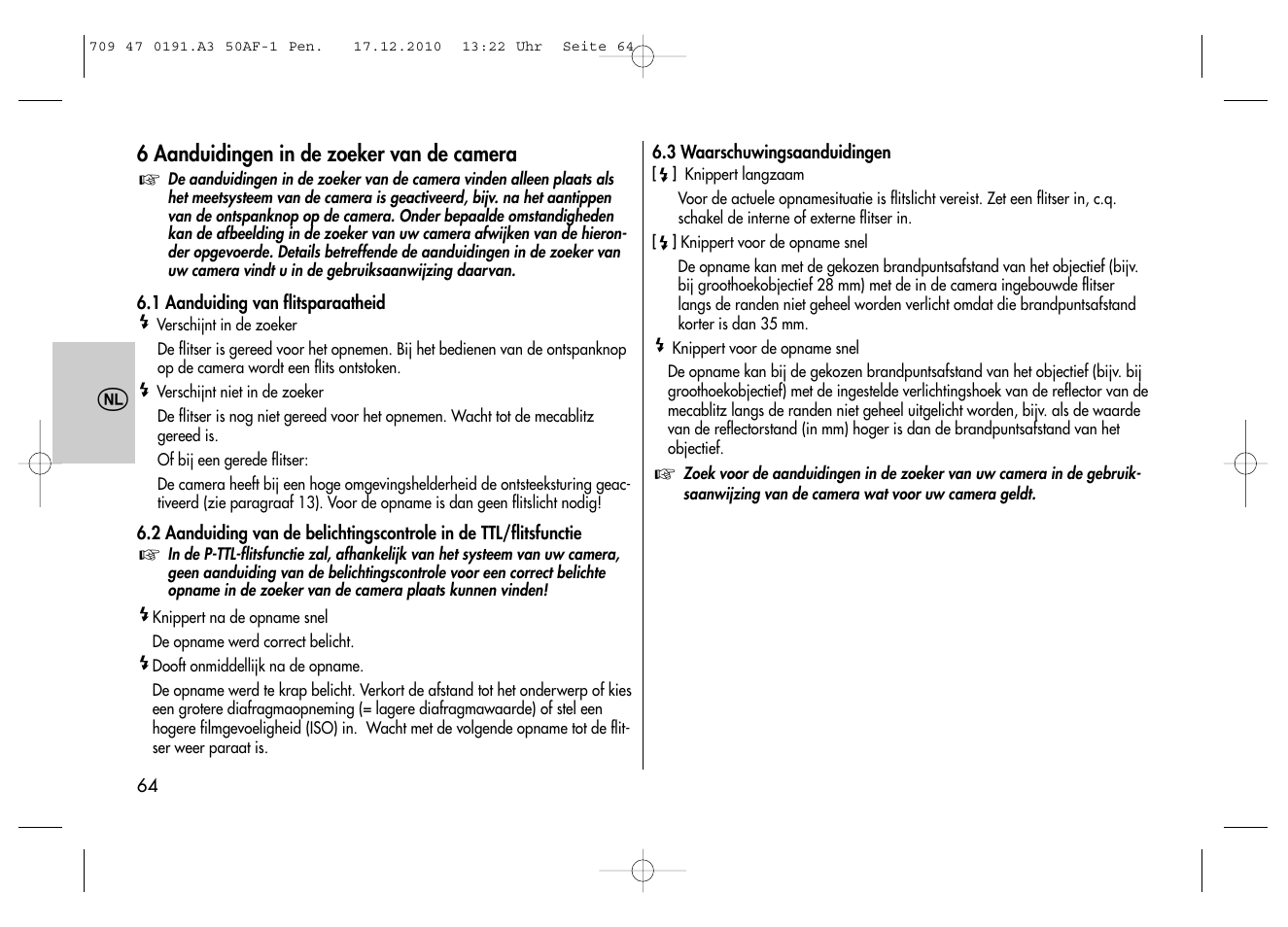 Metz MECABLITZ 50 AF-1 digital Pentax User Manual | Page 64 / 182