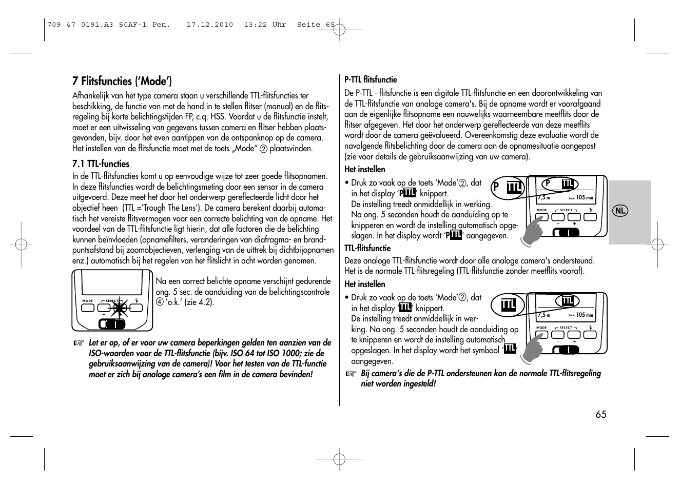 Metz MECABLITZ 50 AF-1 digital Pentax User Manual | Page 65 / 182