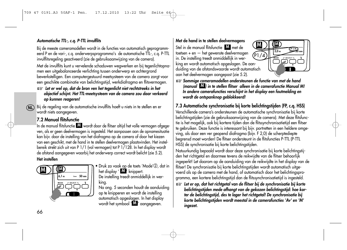 Metz MECABLITZ 50 AF-1 digital Pentax User Manual | Page 66 / 182