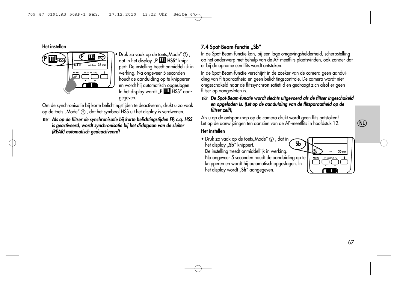 Metz MECABLITZ 50 AF-1 digital Pentax User Manual | Page 67 / 182