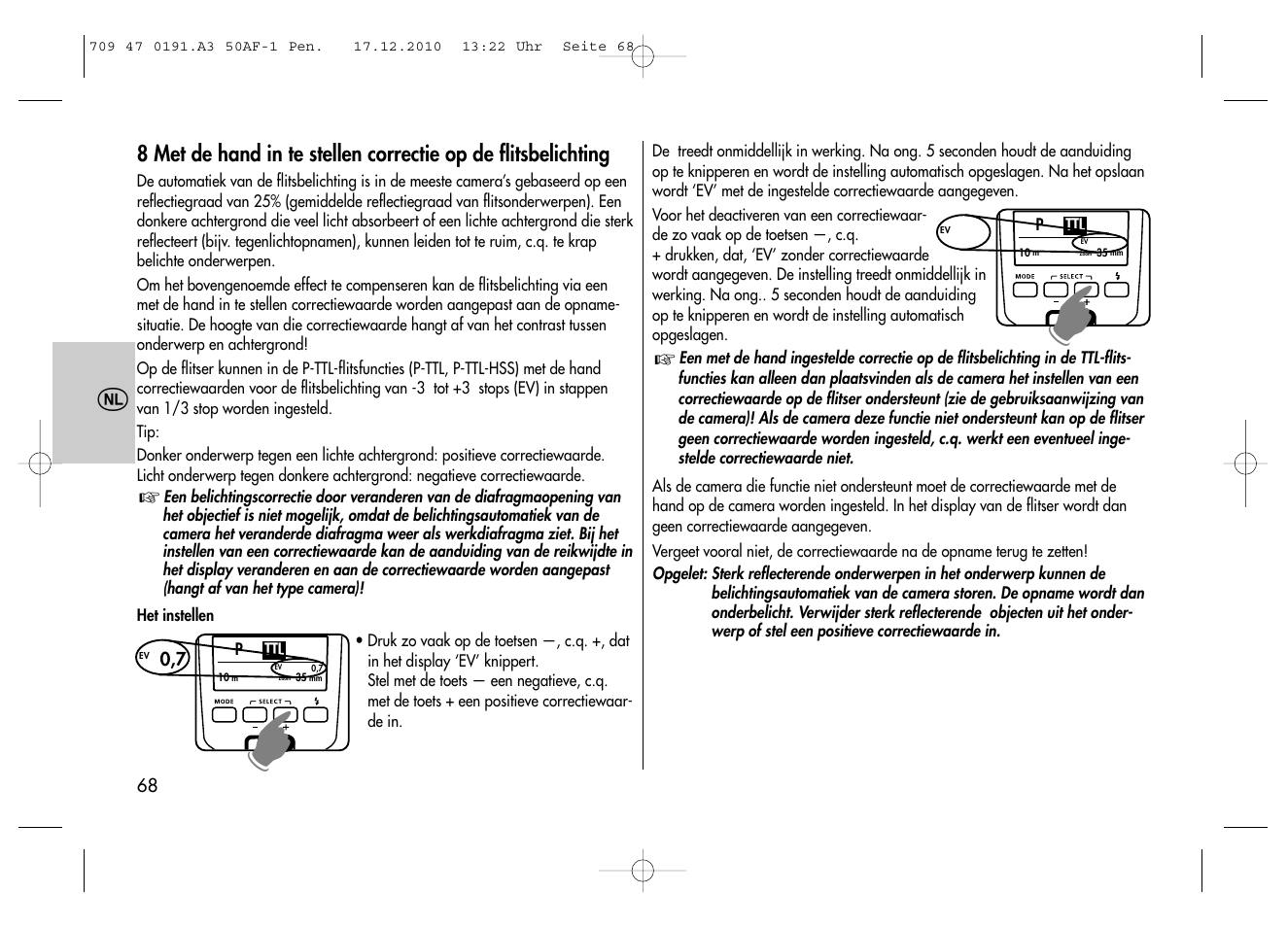 Metz MECABLITZ 50 AF-1 digital Pentax User Manual | Page 68 / 182