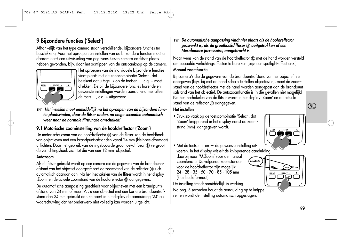Metz MECABLITZ 50 AF-1 digital Pentax User Manual | Page 69 / 182