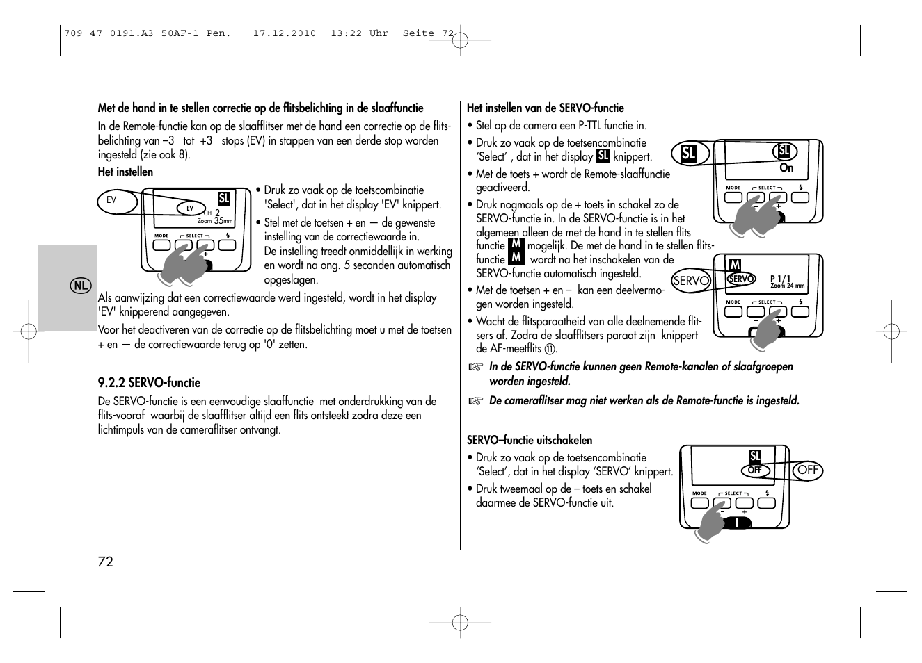 Metz MECABLITZ 50 AF-1 digital Pentax User Manual | Page 72 / 182