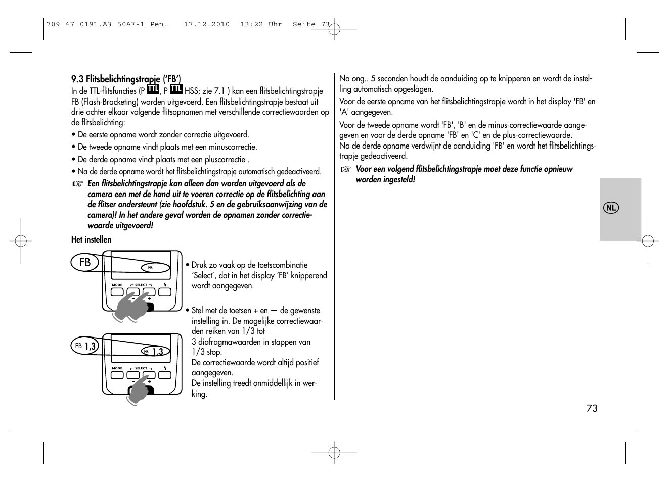 Metz MECABLITZ 50 AF-1 digital Pentax User Manual | Page 73 / 182