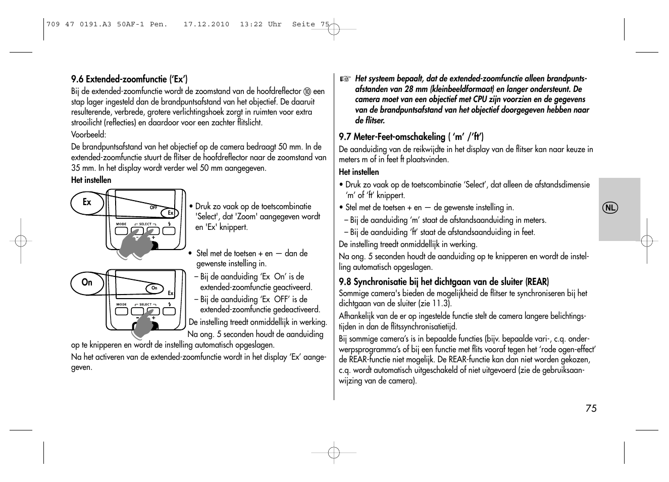 Metz MECABLITZ 50 AF-1 digital Pentax User Manual | Page 75 / 182