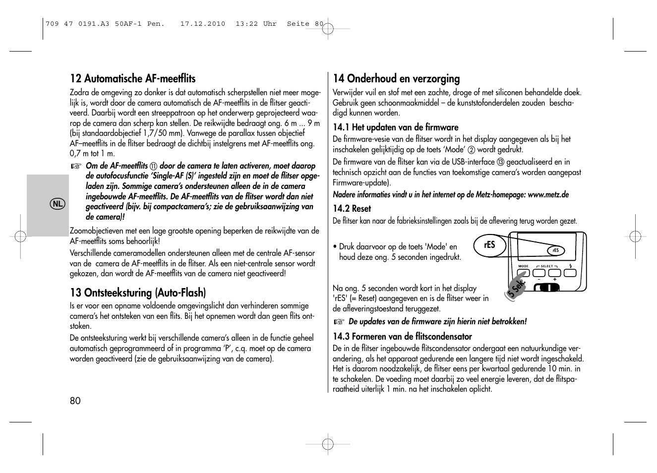 Metz MECABLITZ 50 AF-1 digital Pentax User Manual | Page 80 / 182